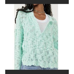 NWT Free People Josephine Cotton Pulover Sweater Small Frozen Melon c3315